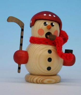 Räucherfigur Hockeyspieler Helm natur Höhe 8cm NEU Räuchermann Schnee Rauchmann R