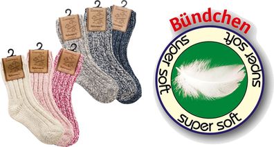 SOCKS PUR Norwegersöckchen, mit Wolle für Babys, Kinder und Teenager 3 Paar