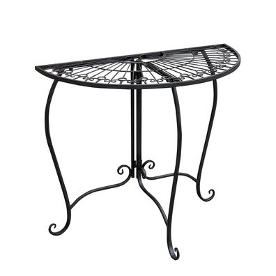 Balkontisch Wandtisch Gartentisch Gartentisch Halbrund klappbar schwarz