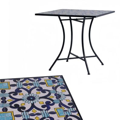 Mosaik Tisch Mosaiktisch Gartentisch Outdoortisch Bistrotisch Garten 77x77xH70cm