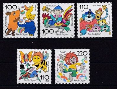 BRD 1998 postfrisch MiNr. 1990-1994 Für die Jugend Trickfilmfiguren
