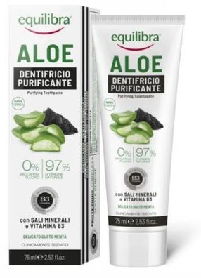 Equilibra Aktivkohle Zahnpasta mit Aloe Vera Gel, 75ml