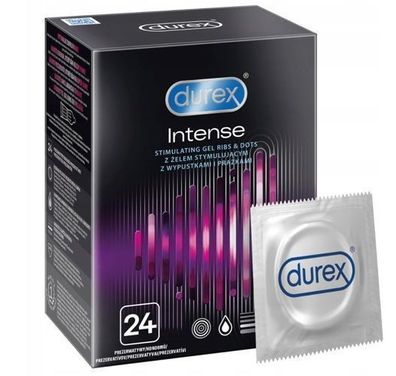 Durex Intense Kondome mit Wölbungen und Gel, 24 Stk