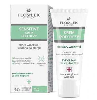 Flos-Lek Pharma Sensitive Augencreme, 30 ml. Beruhigt & spendet Feuchtigkeit