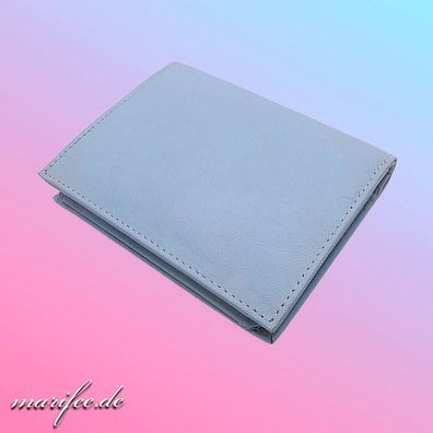 Damen-Leder-Geldbörse/ Portemonnaie Eisblau Art.-Nr. 13051