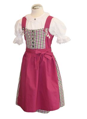 Kinderdirndl Anna pink grün Isar-Trachten - Größe: 104