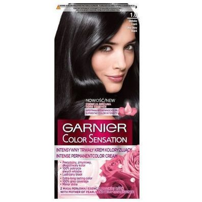 Garnier Color Sensation Haarfarbe 1.0 Tiefes Onyx-Schwarz, 60 ml