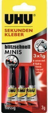 UHU Sekundenkleber 3er Pack