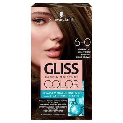 Schwarzkopf Gliss Color Haarfarbe Hyaluronsäure Helles Blond 6-0 142 ml