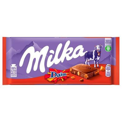 Milka Daim - Schokolade Mandel Karamell - 22x100 g Tf