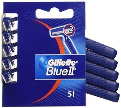 Gillette Blue II Rasierapparate, 2 Klingen, 5er Pack