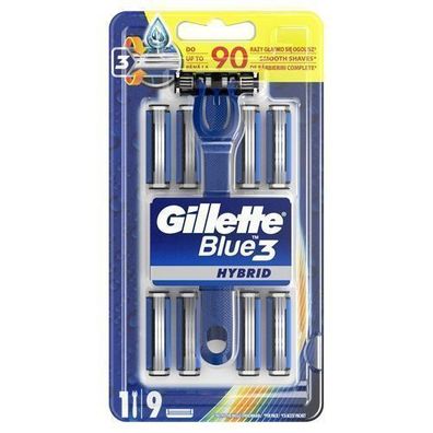 Gillette Blue 3 Hybrid Rasierer + 9 Ersatzklingen