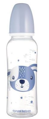 Canpol Babies Cute Animals Butelka 250 ml standardowa niebieska 11/841 BLU, 1 sztuka