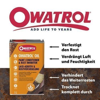 Owatrol Oil - Rostschutz Öl für Metalle - Additiv für Farben & Lacke - Grundierung