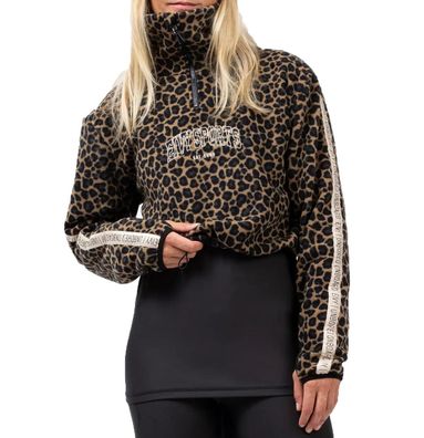 EIVY Women Fleece Peg Zip cropped leopard - Größe: S