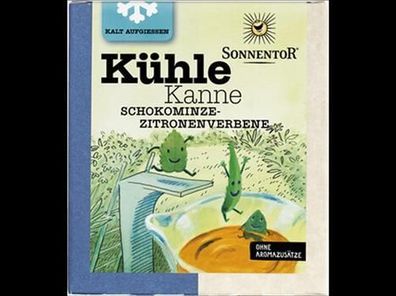 Sonnentor 6x Kühle Kanne Schokominze-Zitronenverbene Tee, Pyramidenbeutel 32g