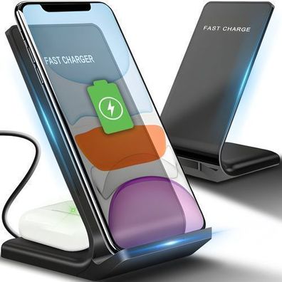 Wireless Ladegerät Qi Induktive Handy Charger mit Schnell Laden iPhone 10W Retoo