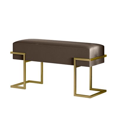 BETTSO Elegante graubraune Bank CELY 80 auf einem goldenen Rahmen