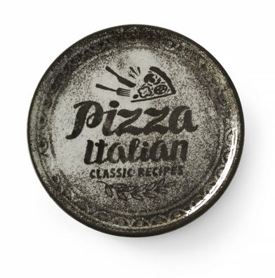 HENDI Pizzateller Recipe Collection Schwarz, Schwarz, 310mm