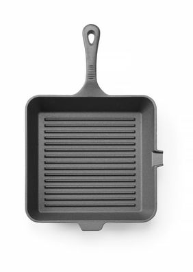 HENDI Gusseisen-Grillpfanne, Schwarz, 265x265x(H)50mm