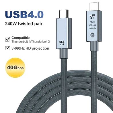 USB4 Typ-C auf C Kabel 240W Ladekabel Schnellladekabel Datenkabel Thunderbolt