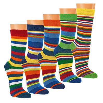 SOCKS PUR Fröhlich bunte „Gute-Laune-Ringel“ Söckchen vorsortiert 3 Paar