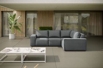 Gartenmöbel Ecksofa für den Garten SONNE, Gartenmöbel eckcouch Grau Links