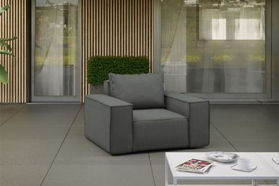 Sessel für den Garten SONNE, die Terrasse, den Hof, gemütliche Grau