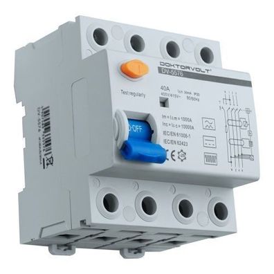 Wallbox Fehlerstromschutzschalter FI Typ B E-Auto 40A 30mA 4P IP20 Allstromsensi