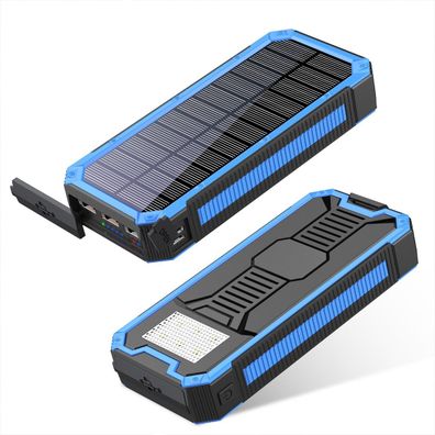 Powerbank, Ladebank, Solar Wiederaufladbar, XN-888KW, blau