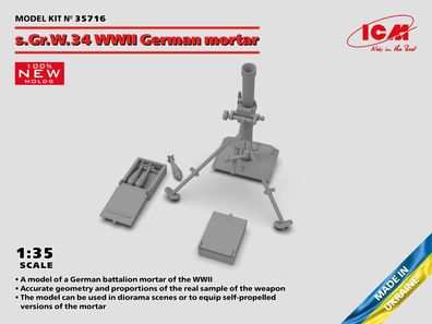 ICM 1:35 35716 s. Gr.W.34 WWII German mortar