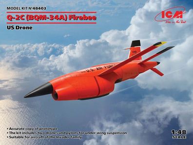 ICM 1:48 48403 Q-2C (BQM-34A) Firebee, US Drone (2 airplanes and pilons) (100% new mo