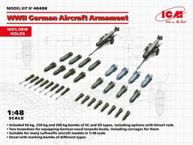 ICM 1:48 48408 WWII German Aircraft Armament (100% new molds)