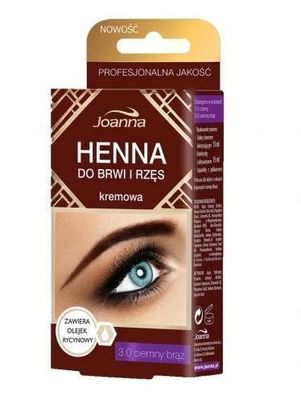 Joanna Augenbrauen & Wimpern Creme Henna 3.0 Dunkelbraun, 15ml