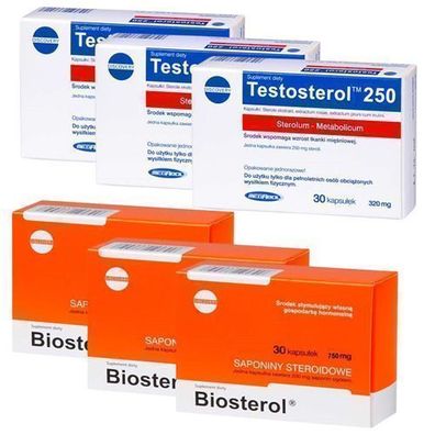 Megabol 3 x Testosterol 30 kaps. + 3 x Biosterol 30 kaps. Testosteron Booster