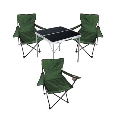 4-tlg. Campingmöbel Set Tisch schwarz Tragegriff Campingstuhl mit Tasche