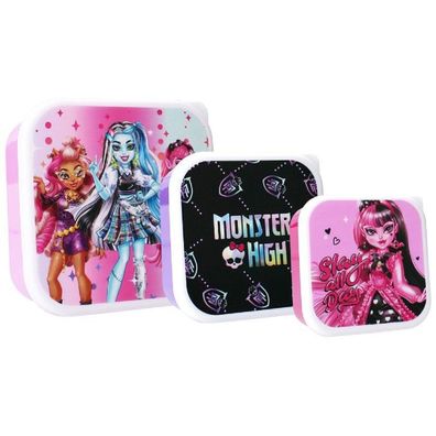 Monster High Brotzeitbox 3in1 – Perfekte Lunchbox für Schule und Freizeit