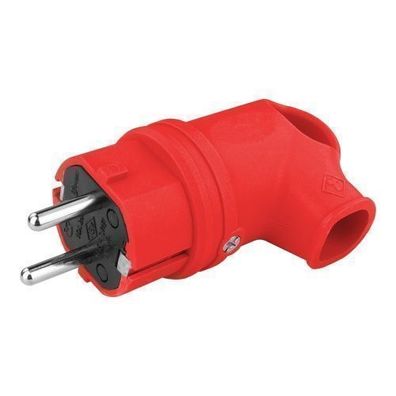 Gummistecker mit Griff 16A 230V Stecker rot Schuko Stecker