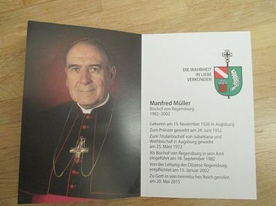 Verstorbener Bischof em. von Regensburg Manfred Müller - Gedenkkarte!!!