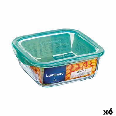 Viereckige Lunchbox mit Deckel Luminarc Keep'n Lagon 760 ml 13 x 6 cm türkis Glas (6