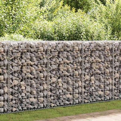 vidaXL Gabionenwand mit Abdeckung Verzinkter Stahl 60x30x100 cm