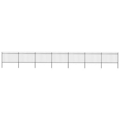 vidaXL Gartenzaun mit Speerspitzen Stahl 11,9 x 1,2 m Schwarz