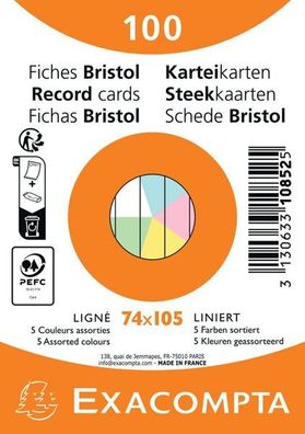 Karteikarten A7 Lini ert 100St/Pkg st