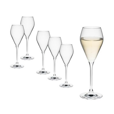 Rona Mode Champagnerglas Sektgläser Champagnergläser Prosecco Glas 240 ml 6Gläser Set