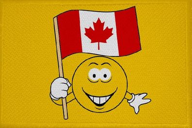 Aufnäher Smily Motiv Nr. 49 Kanada Flagge Patch 9 x 6 cm