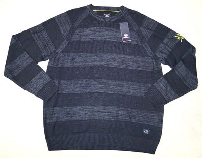 LERROS Herren Pullover Rundhals Gr. XXL dunkelblau gestreift meliert 59,99 € NEU