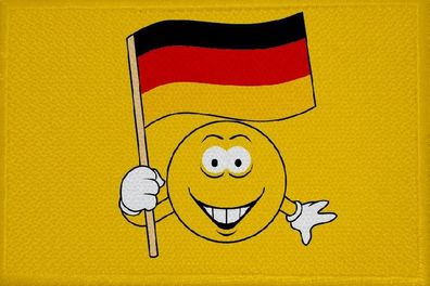 Aufnäher Smily Motiv Nr. 50 Deutschland Flagge Patch 9 x 6 cm