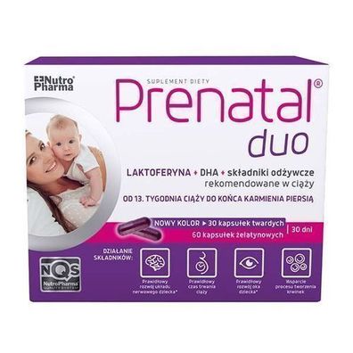 Prenatal DUO - Schwangerschaft und Stillzeit Nahrungsergänzung mit DHA, Lactoferrin u