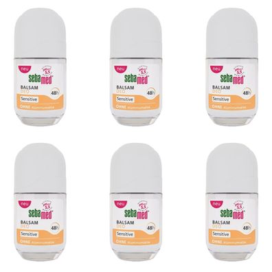 Sebamed Deo Roll On Balsam Sensitiv Deodorant 6x 50ml (EUR 129,63 / L)