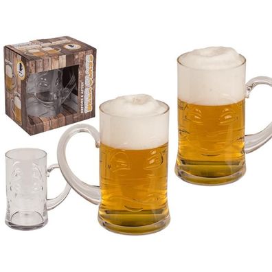 Doppelseitiges Bierglas, Before and After,